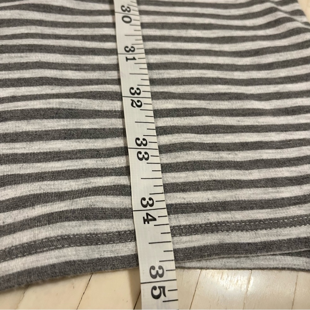 J. Jill Classic Gray and White Long Sleeve Striped Midi Dress size Small - Picture 9 of 9